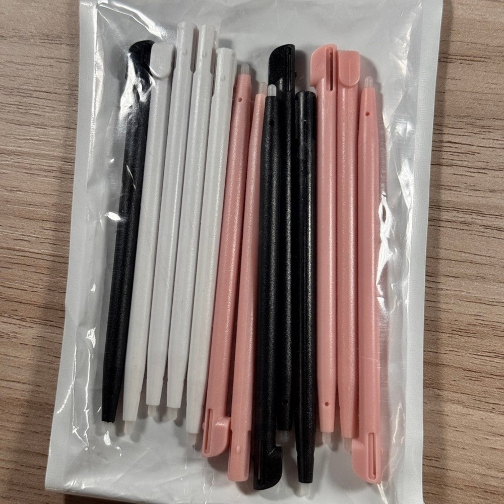 13pc Nintendo 2DS Replacement Stylus Pen Set Black White Pink Bulk Pack
